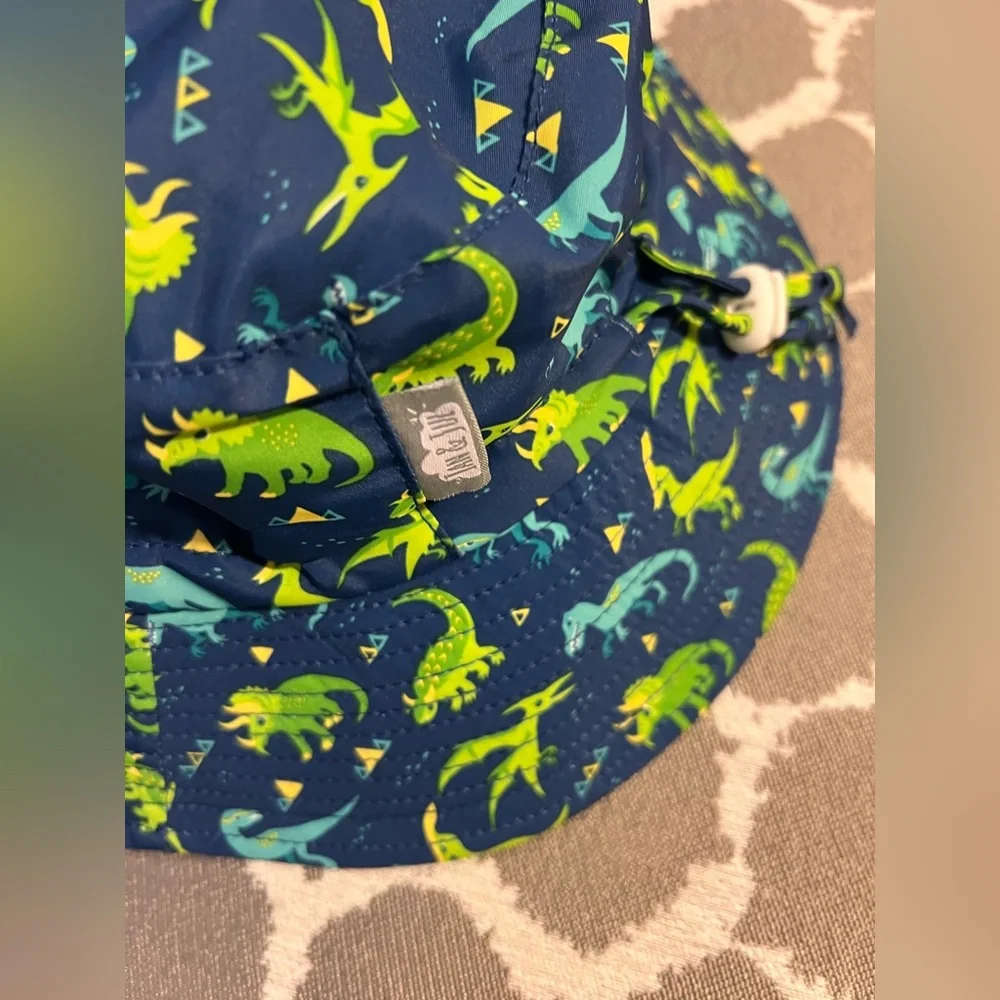 Kids Dinosaur Sun Hat - Blue and Green